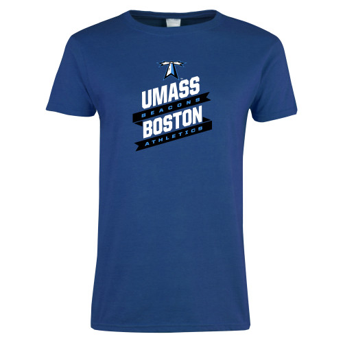  Womens Royal Short Sleeve Tee - UMass Boston Beacons Athletics Banners