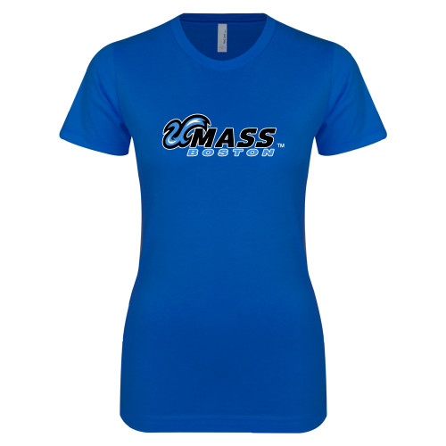  Next Level Womens Royal Boyfriend Tee - UMass Boston Horizontal