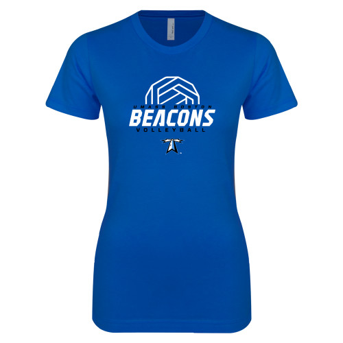  Next Level Womens Royal Boyfriend Tee - Beacons Volleyball Abstract Ball