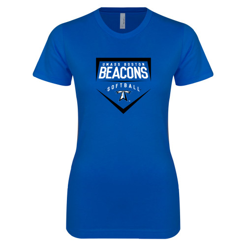  Next Level Womens Royal Boyfriend Tee - Beacons Softball Plate