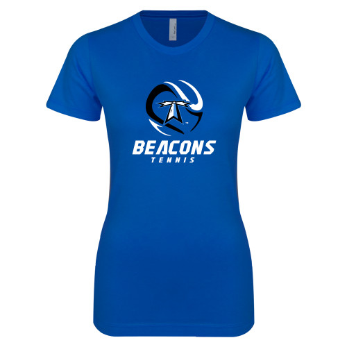  Next Level Womens Royal Boyfriend Tee - Beacons Tennis Abstract Ball