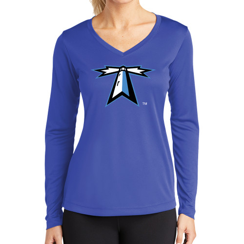  Womens Royal Performance Long Sleeve V Neck Shirt - Lighthouse