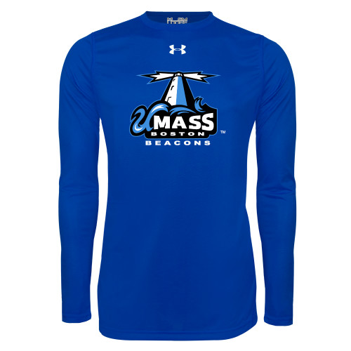  Under Armour Royal Long Sleeve Tech Tee - Primary Logo
