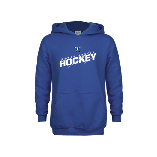  Youth Royal Fleece Hoodie - UMass Boston Beacons Hockey Slashed