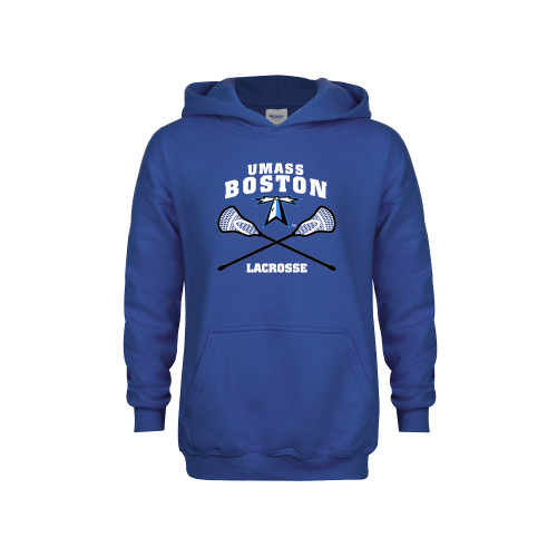  Youth Royal Fleece Hoodie - UMass Boston Lacrosse Crossed Sticks