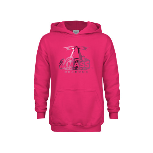  Youth Hot Pink Fleece Hoodie - Primary Logo Foil