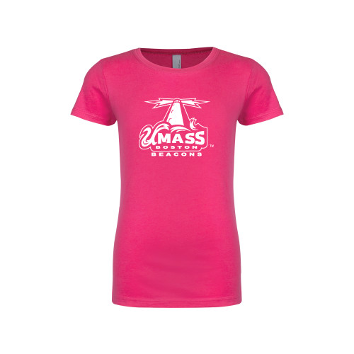  Next Level Girls Fuchsia Fashion Fit T Shirt - Primary Logo