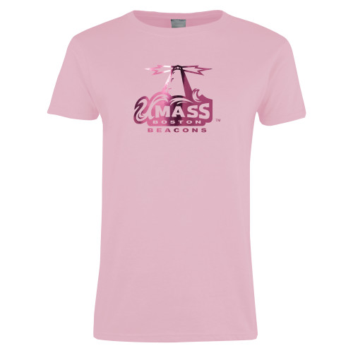 Womens Pink Short Sleeve Tee - Primary Logo Foil