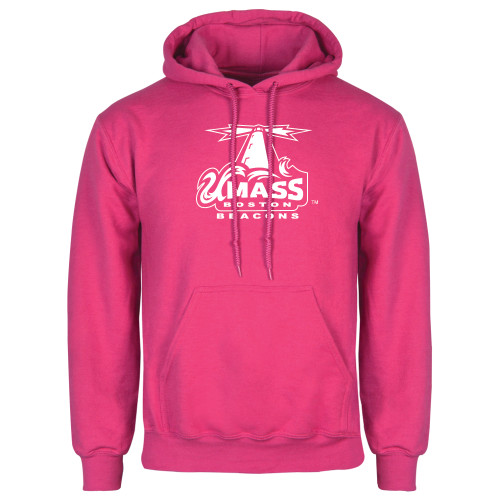  Womens Fuchsia Fleece Hoodie - Primary Logo