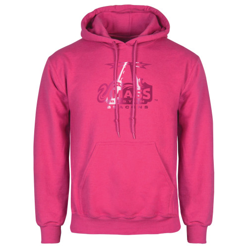  Womens Fuchsia Fleece Hoodie - Primary Logo Foil