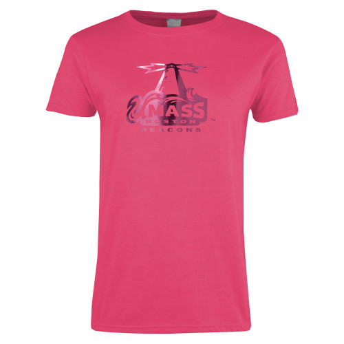  Womens Hot Pink Short Sleeve Tee - Primary Logo Foil