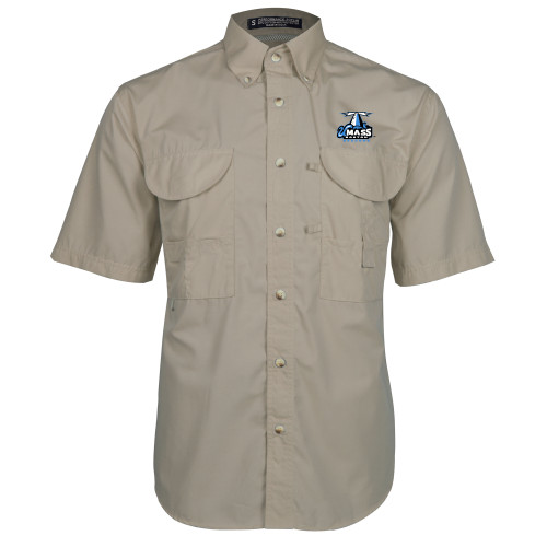  Khaki Fishing Shirt Performance Short Sleeve - Primary Logo