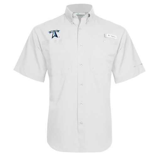  Columbia White Tamiami Performance Short Sleeve Shirt - Lighthouse