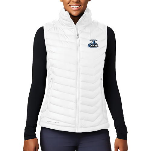  Columbia Womens White Powder Lite Vest - Primary Logo