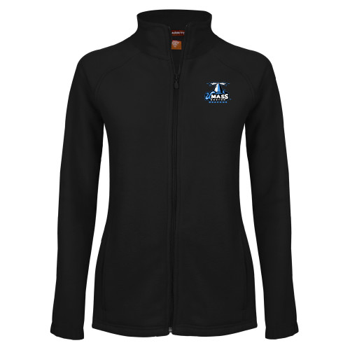  Womens Black Fleece Full Zip Jacket - Primary Logo