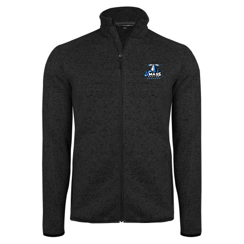  Black Heather  Sweater Fleece Jacket - Primary Logo