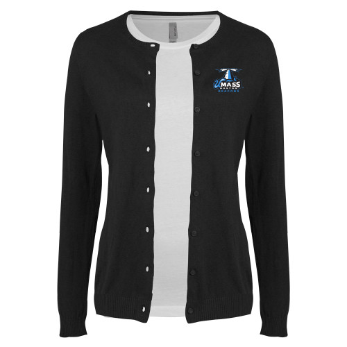  Womens Black Cardigan Sweater - Primary Logo
