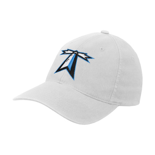  White Flexfit Structured Low Profile Hat - Lighthouse