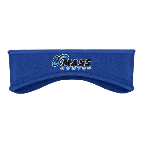  Royal Stretch Fleece Headband - UMass Boston Horizontal