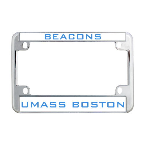  Metal Motorcycle License Plate Frame in Chrome - Beacons