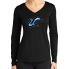 Thumbnail image for  Womens Black Performance Long Sleeve V Neck Shirt