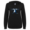 Thumbnail image for  ENZA Womens Black V Notch Raw Edge Fleece Hoodie