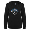 Thumbnail image for  ENZA Womens Black V Notch Raw Edge Fleece Hoodie