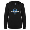 Thumbnail image for  ENZA Womens Black V Notch Raw Edge Fleece Hoodie