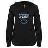 Thumbnail image for  ENZA Womens Black V Notch Raw Edge Fleece Hoodie