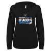 Thumbnail image for  ENZA Womens Black V Notch Raw Edge Fleece Hoodie