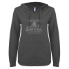 Thumbnail image for  ENZA Womens Dark Heather V Notch Raw Edge Fleece Hoodie