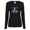 Thumbnail image for  Womens Black Long Sleeve V Neck Tee 