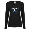 Thumbnail image for  Womens Black Long Sleeve V Neck Tee 