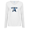 Thumbnail image for  Womens White Long Sleeve V Neck Tee