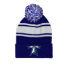 Thumbnail image for  Royal/White Two Tone Knit Pom Beanie w/Cuff