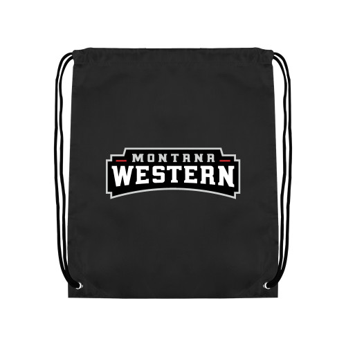 Black Drawstring Backpack - Primary Wordmark