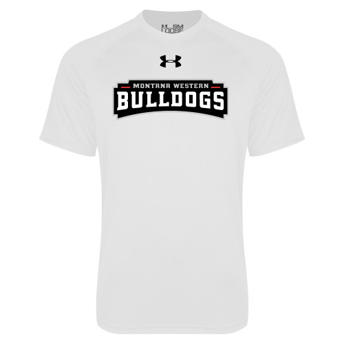  Under Armour White Tech Tee - Bulldog Wordmark UnderArmour