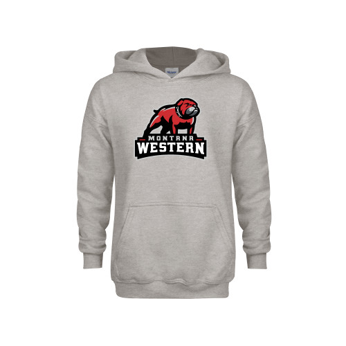 Youth Grey Fleece Hood - Tertiary Mascot