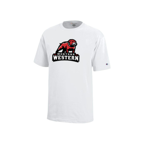  Champion Youth White Short Sleeve Tee - Tertiary Mascot