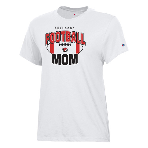  Champion Womens  White Core Short Sleeve Tee - UMW Bulldogs Football Mom