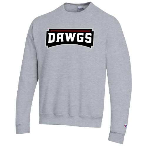  Champion Heather Grey Fleece Crew - Dawgs Wordmark