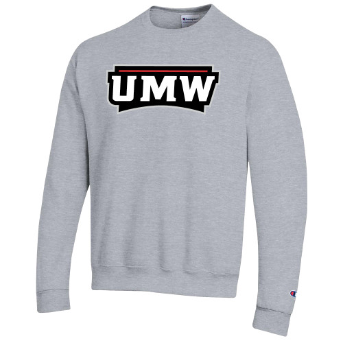 Champion Heather Grey Fleece Crew - UMW Wordmark