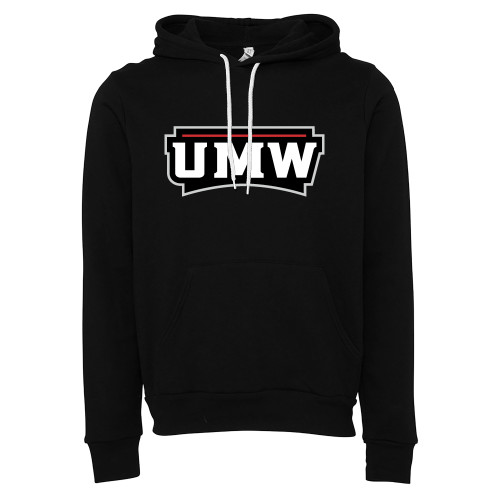  Bella + Canvas Black Fleece Hood - UMW Wordmark