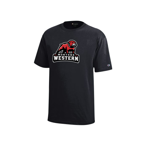  Champion Youth Black Short Sleeve Tee - Tertiary Mascot