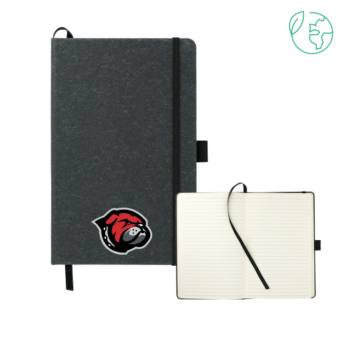  5.5 x 8.5 Black FSC Mix Recycled Leather Bound Journal - Primary Mascot