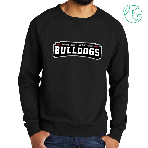  Allmade Black Organic French Terry Crewneck Sweatshirt - Bulldog Wordmark