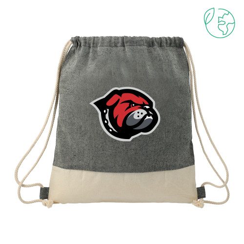  Split Recycled Cotton Natural/Black Drawstring Bag - Primary Mascot