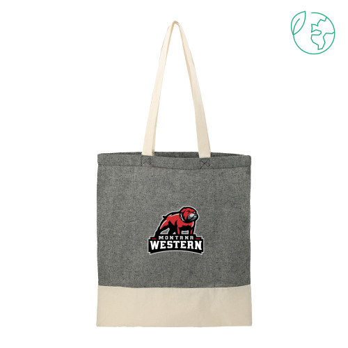  Split Recycled Black Cotton Twill Convention Tote - Tertiary Mascot