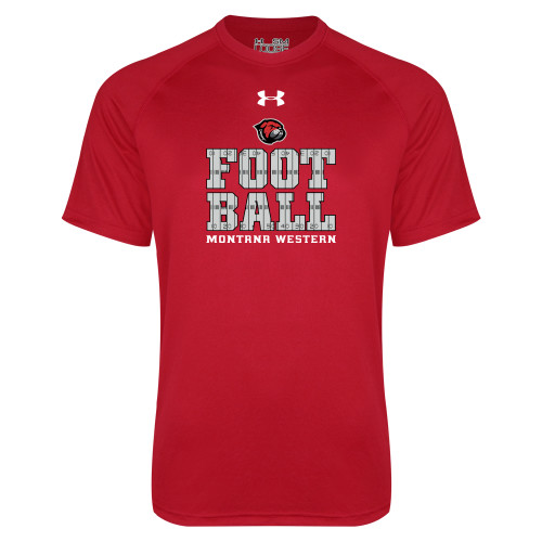  Under Armour Red Tech Tee - Football Field Lines UnderArmour