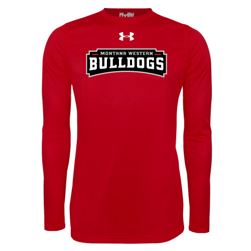  Under Armour Red Long Sleeve Tech Tee - Bulldog Wordmark UnderArmour